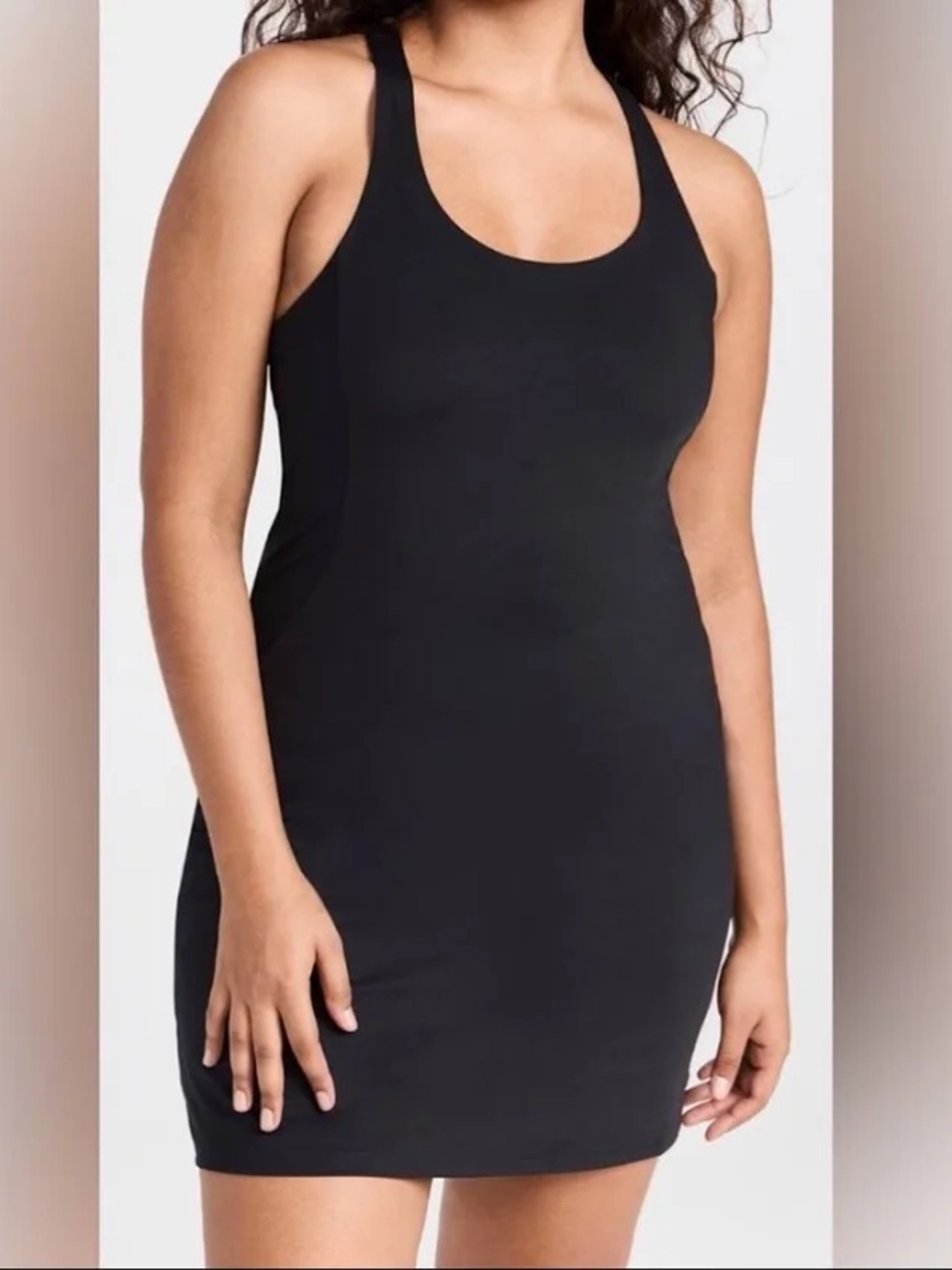 Girlfriend Collective Paloma Racerback Tank Dress Black Size Large